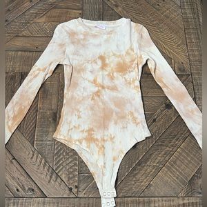 Camel Tie dye long sleeve body suit
